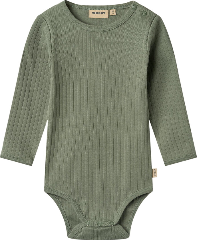 Body I/e - Rib - Berti - Dusty Green - - 2 år (92) - Langermet Body