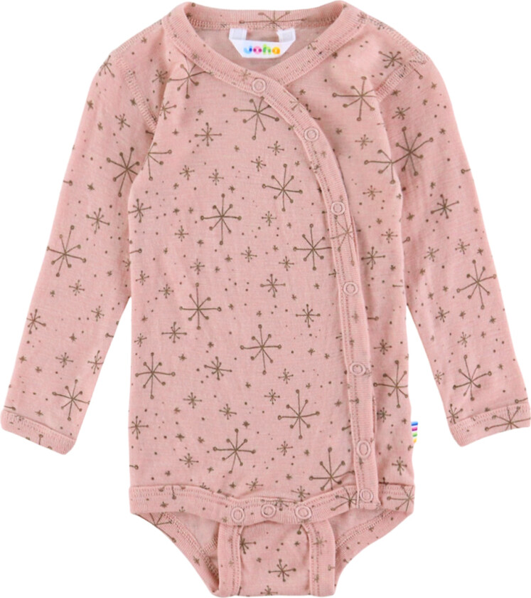 Omslagsbody I/e - Ull - Rosa m. Stjerner - - 40 - Langermet Body