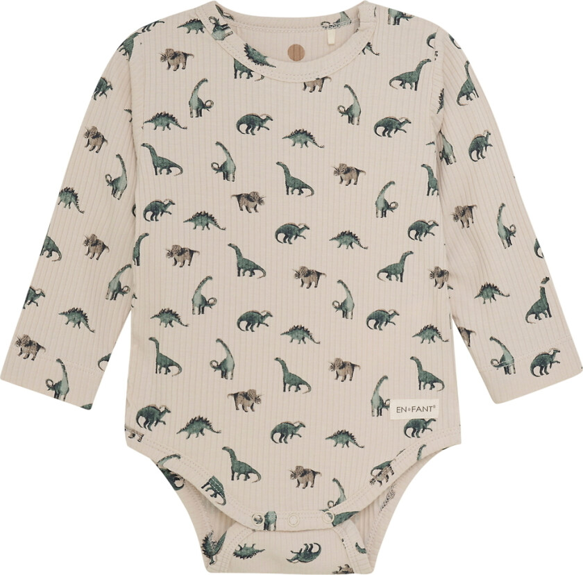 Body I/e - Rib - Fransk Oak - AOP - - 1½ år (86) - Langermet Body