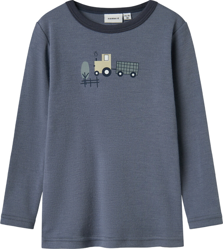 Genser - Ull - NmmWillit - Folkstone Grey/Tractor - - 4 år (104) - Genser