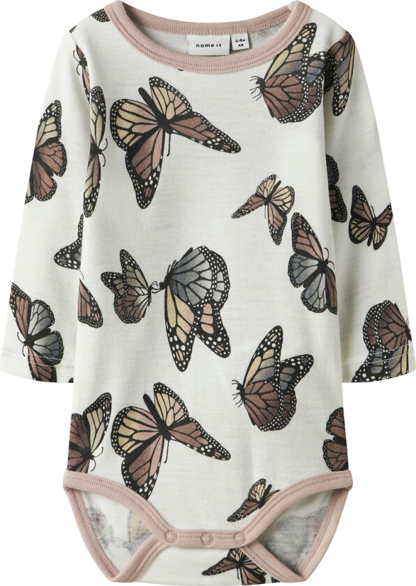 Body I/e - Ull - NbfWillitus - Snow White/Sløyfe - - 56 - Langermet Body