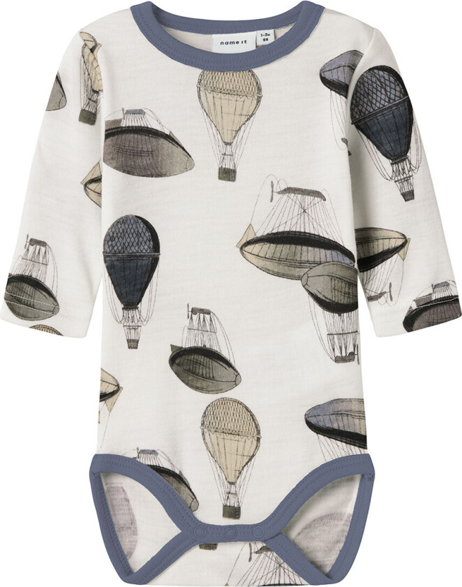 Body I/e - Ull - NbmWillitus - Snow White/Air Ballong - - 1½ år (86) - Langermet Body