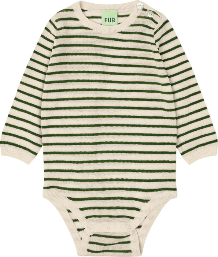 Body I/e - Strikk - Ull - Ecru/Forest - - 2 år (92) - Langermet Body