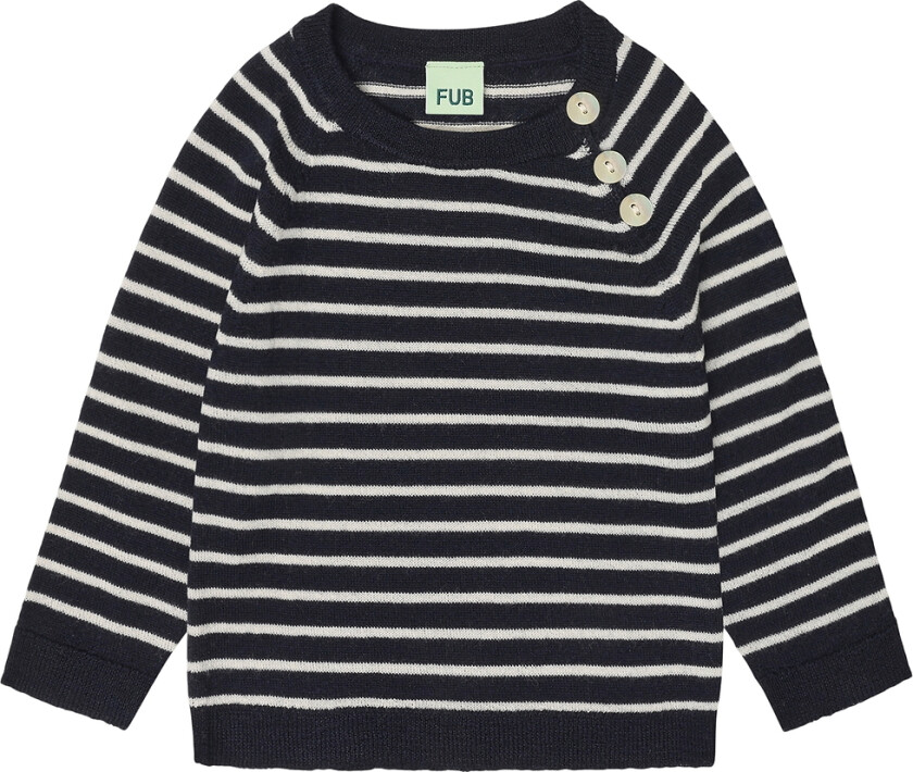 Genser - Strikk - Ull - Dark Navy/Ecru - - 1½ år (86) - Genser