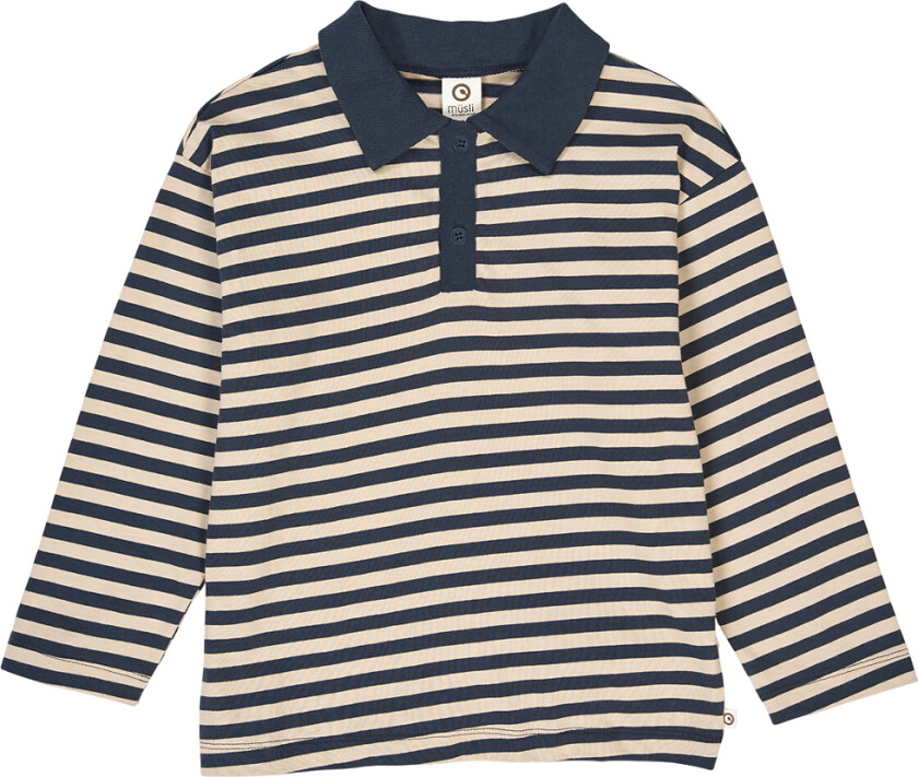 Poloskjorte - Stripe Polo - Oak/Natt Blue - - 7 år (122) - Genser