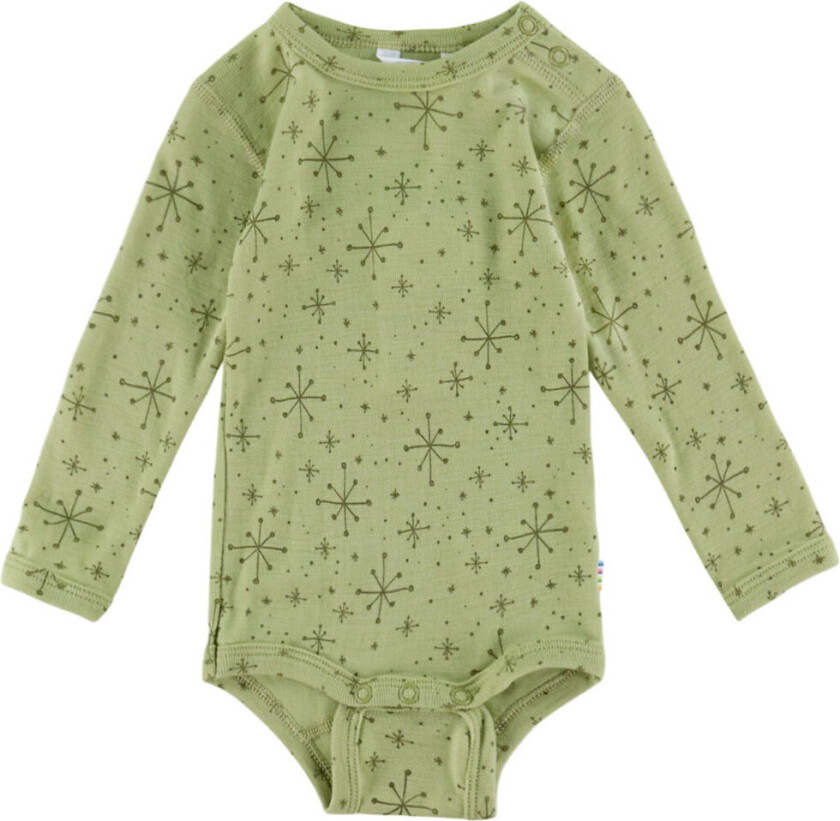 Body I/e - Ull - Lys Olive m. Stjerner - - 100 - Langermet Body