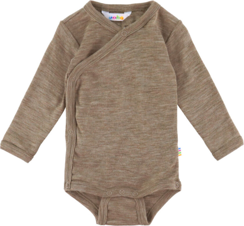 Omslagsbody I/e - Ull/Silke - Beige Melange - - 40 - Langermet Body