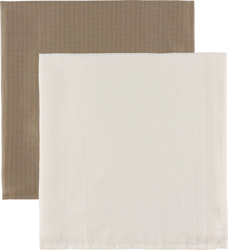 Stoffklutene - 2-pack - 75x75 - Balsam Cream/Valnøtt - - OneSize - Gulpeklut