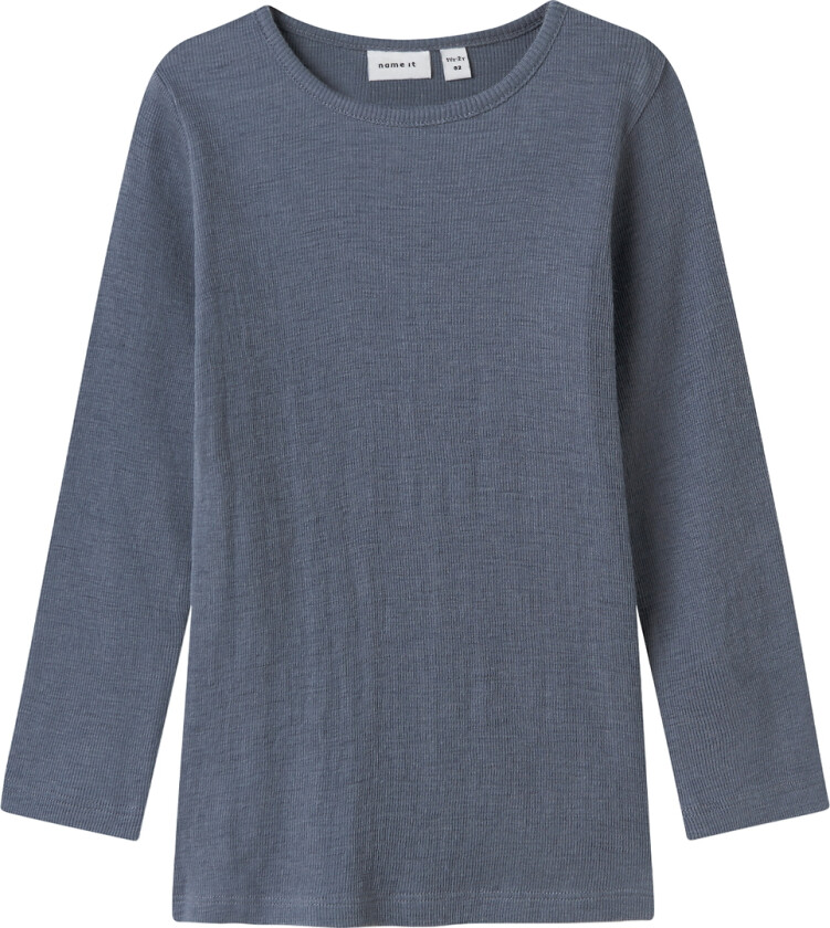 Genser - Ull/Silke - Rib - NmmWossa - Folkstone Grey - - 5 år (110) - Genser