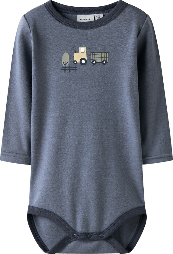 Body I/e - Ull - NbmWillit - Folkstone Grey/Tractor - - 1 år (80) - Langermet Body