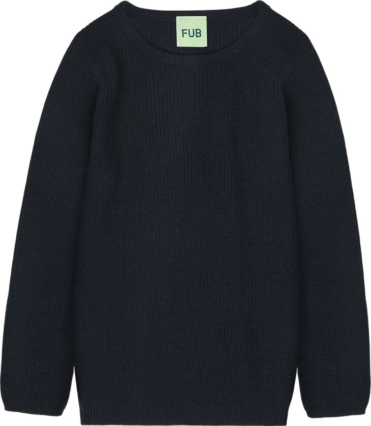 Genser - Rib - Strikk - Ull - Dark Navy - - 90 - Genser