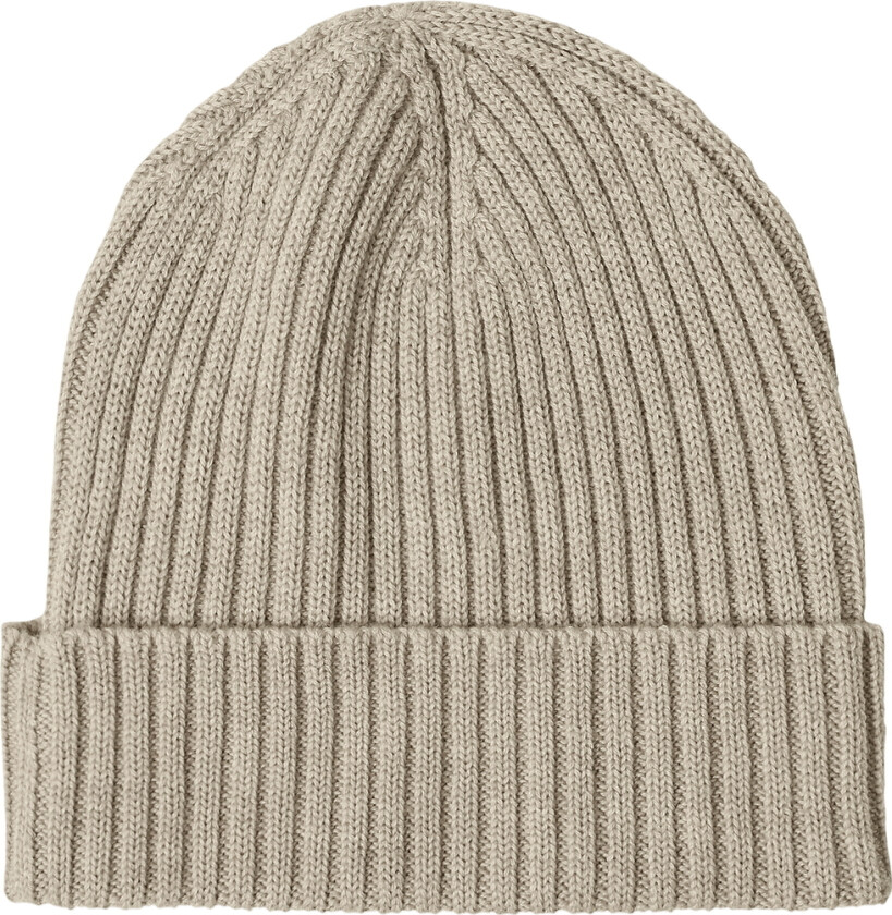 Lue - Strikk - Ull - Rib - Havremelert - - 100/120 - Lue