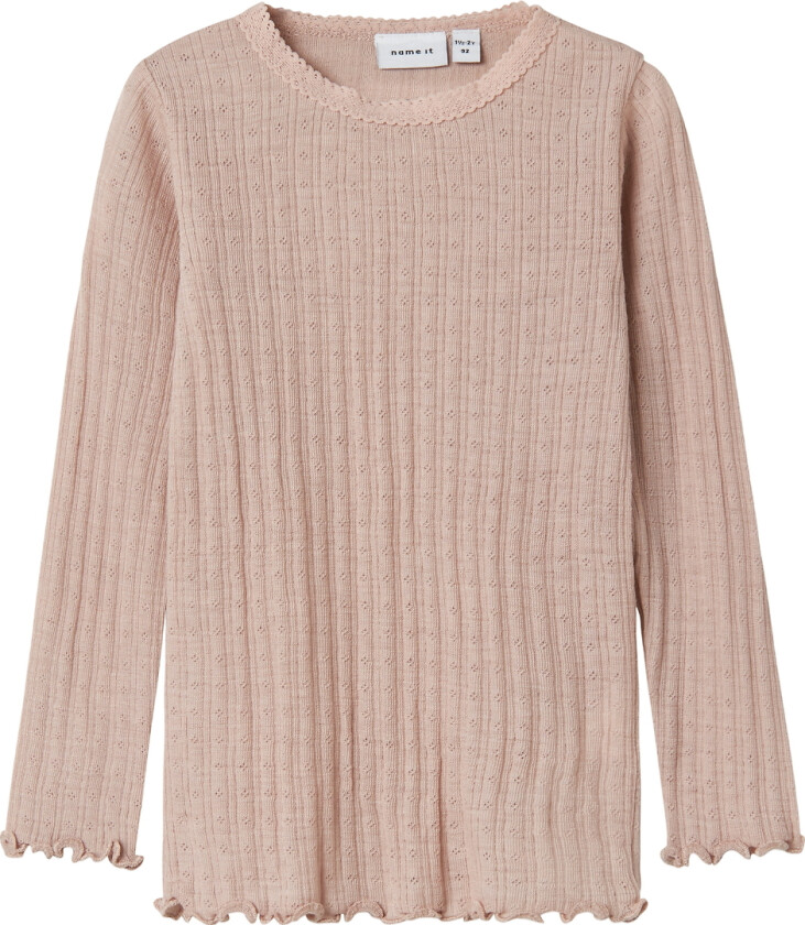 Genser - Ull/Silke - Rib - NmfWossa - Shadow Grå - - 5 år (110) - Genser