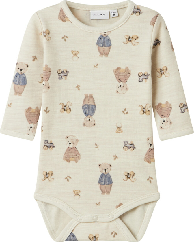 Body I/e - Ull/Bomull - NbnWup - Peyote-melange/Bear - - 68 - Langermet Body