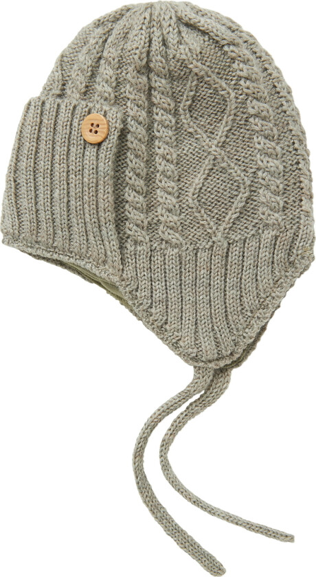 Lue - Ull/Bomull - NbmWrilla - Tørket Sage - - 40-44 cm - Lue