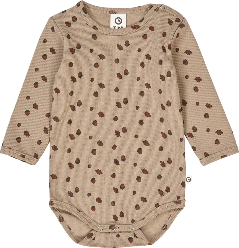 Body I/e - Rib - Eikenøtt - Beige/Rot/Deep Green - - 68 - Langermet Body