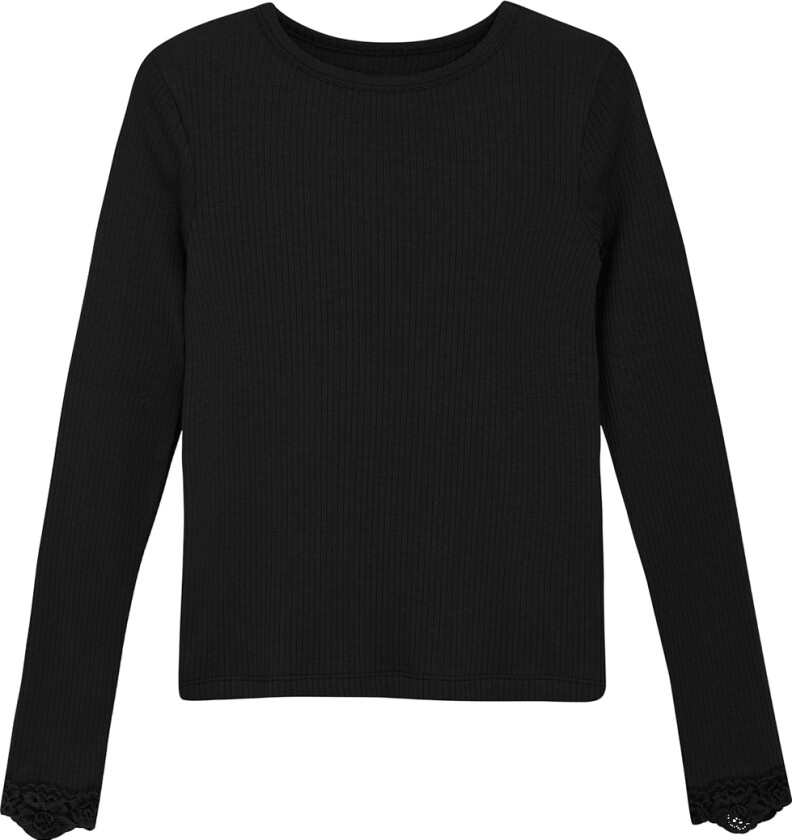 Genser - Rib - Modell/Bomull - Svart - - 6 år (116) - Genser