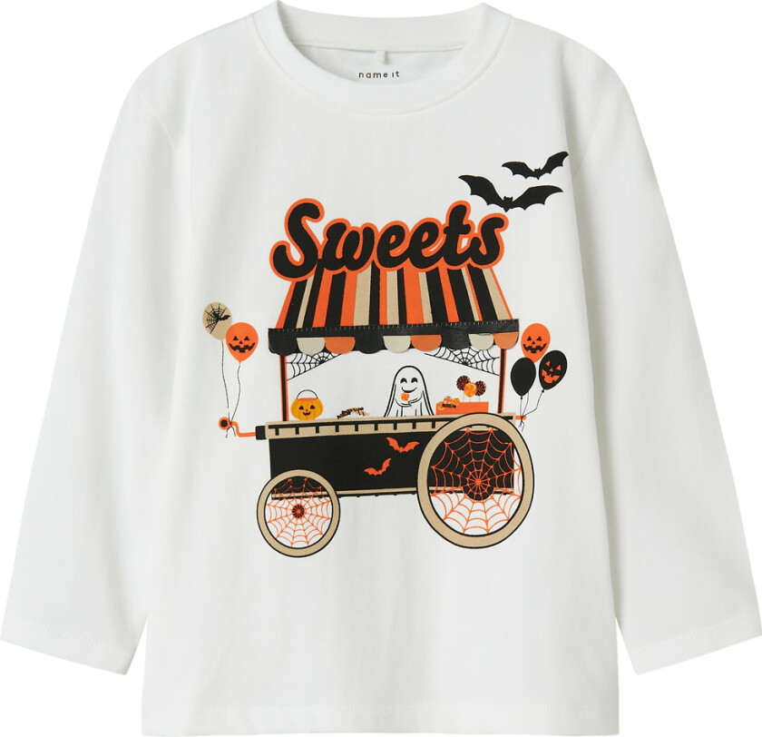 Genser - NmnOakley - Bright White m. Trykk - - 3 år (98) - Genser