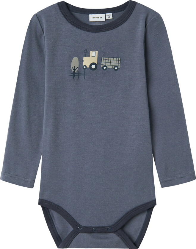 Body I/e - Ull - NmmWillit - Folkstone Grey/Tractor - - 3 år (98) - Langermet Body
