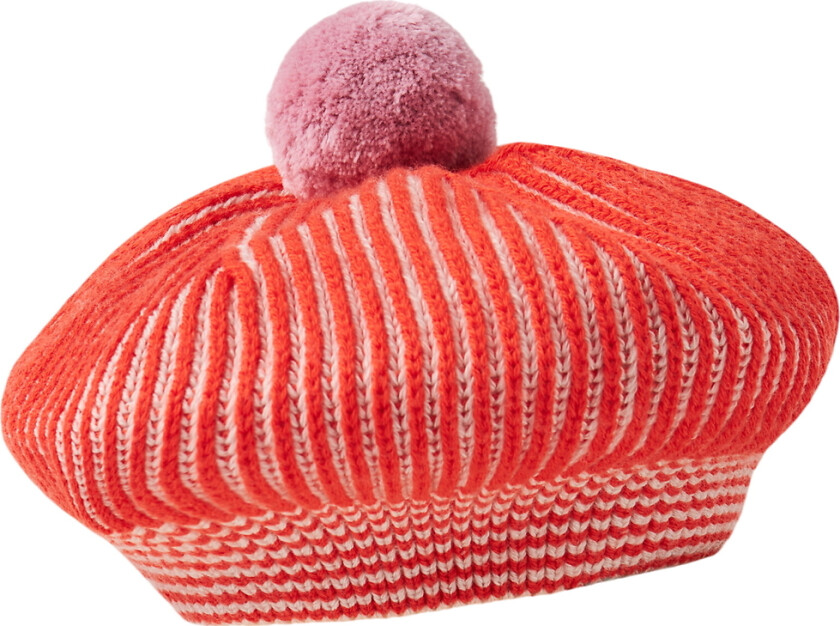 Beret - Strikk - Ull/Bomull - Alexo - Tomat Stripe - - 52-54 cm - Lue