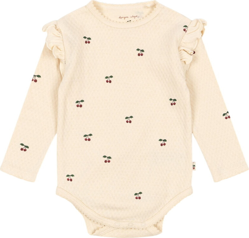 Body I/e - Sui - Cherry m. Hullmønster - - 1 år (80) - Langermet Body