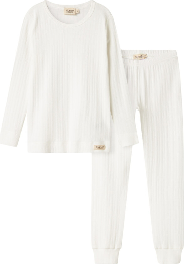 Pysjamas - Mild White m. Hullmønster - - 6 år (116) - 2-delt nattøy