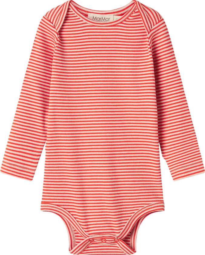 Body I/e - Rib - Modal - Ben - Rød Stripe - - 86 - Langermet Body