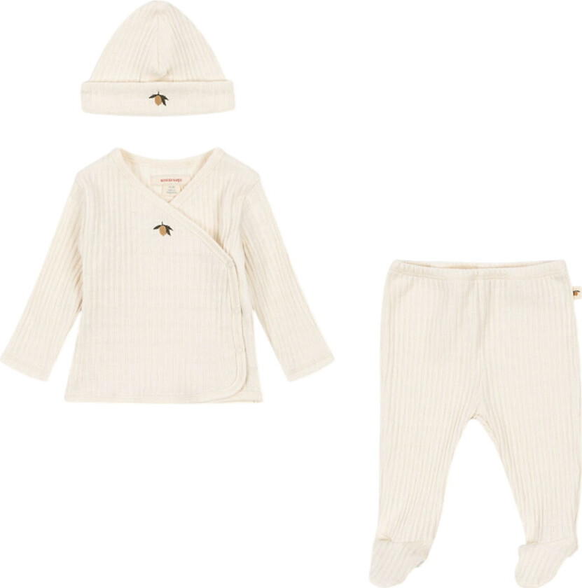 Sett - Rib - Nia - Lemon m. Hullmønster - - 50/56 - Genser