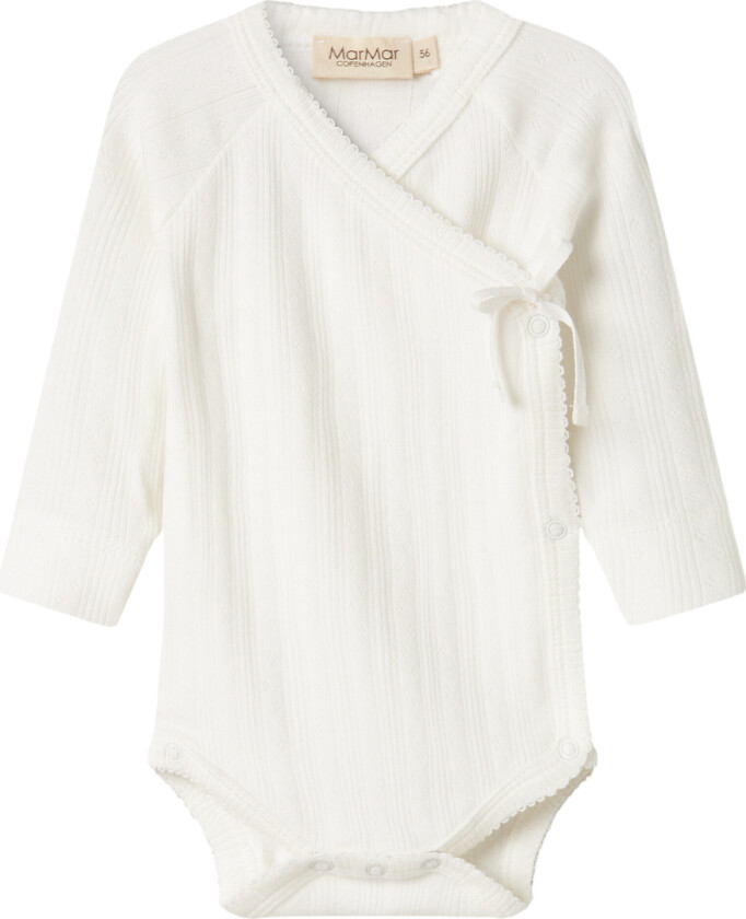 Omslagsbody I/e - Rib - Belita - Mild White - - 68 - Langermet Body