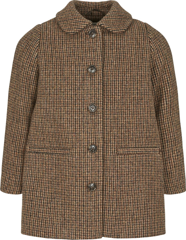 Frakk - Ull - Olive - Jordnær sjekk - - 8-9 år (128-134) - Vinterjakke