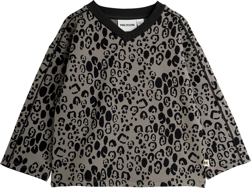 Genser - Leopard Børstet Topp - Grå/Svart - - 6-7 år (116-122) - Genser