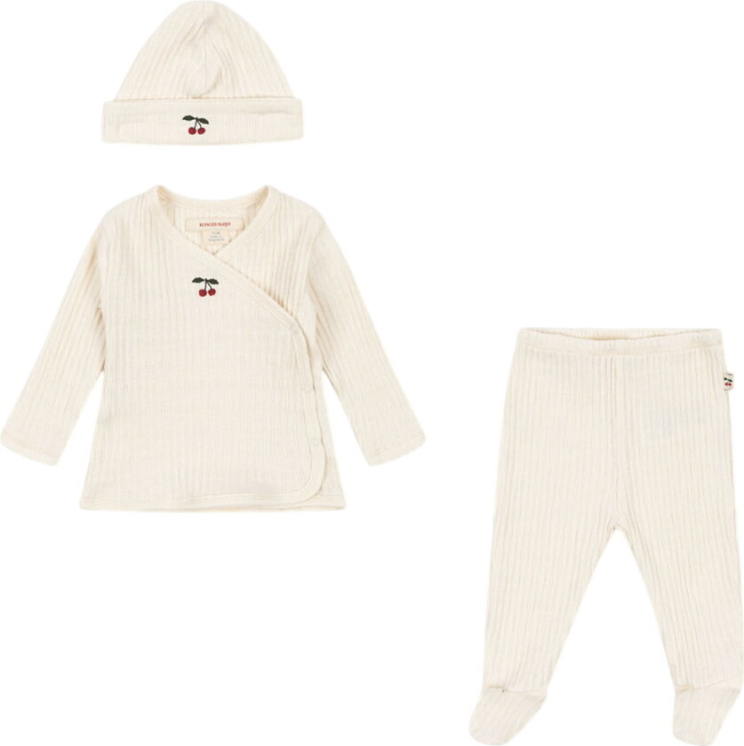 Sett - Rib - Nia - Cherry m. Hullmønster - - 62 - Genser