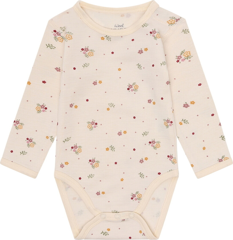 Body I/e - Ull - HCBo Flora - Off White - - 1½ år (86) - Langermet Body