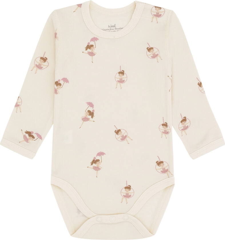 Body I/e - Ull/Bambus Viskose - Baloo - Offwhite - - 1½ år (86) - Langermet Body