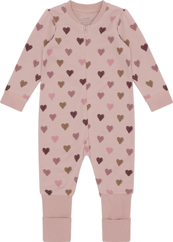 Nattdrakt - Ull/Bambus Viskose - HCManu Hearts P - - 1 år (80) - Nattdrakt