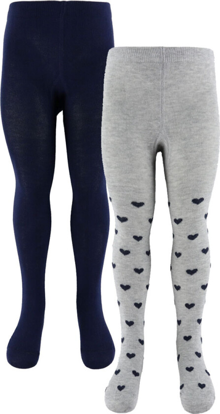 Strømpebukser - 2-pack - Lysegrå Melert - - 104/110 - Strømpebukser