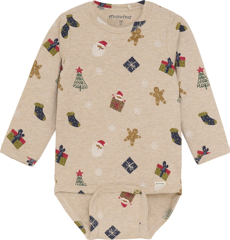 Body I/e - Beige Melange - - 74 - Langermet Body