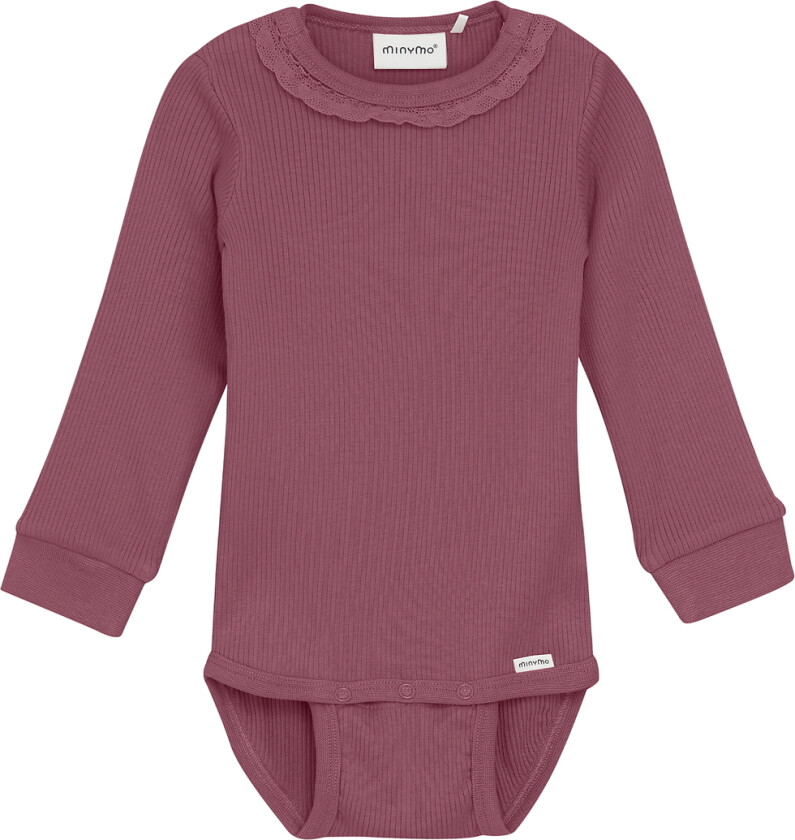 Body I/e - Rib - Modal/Bomull - Rose Brown - - 1 år (80) - Langermet Body