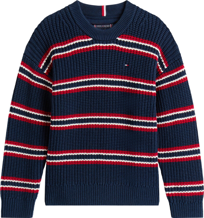 Genser - Strikk - Dark Natt Navy Multi Stripe - - 7 år (122) - Genser