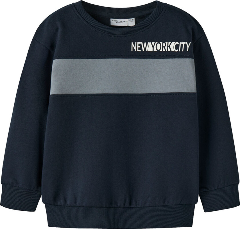 Collegegenser - NmmVance - Navy Blazer m. Lyseblå - - 3 år (98) - Collegegenser