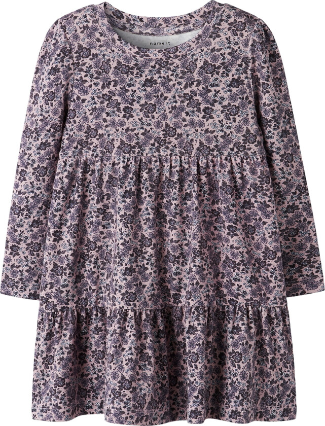 Kjole - NmfOalia - Polerte Lilac m. Blomster - - 2 år (92) - Kjole