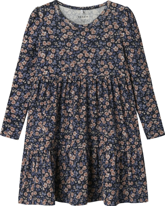 Kjole - NmfOalia - Navy Blazer m. Blomster - - 3 år (98) - Kjole