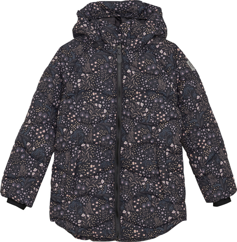 Dunjakke - Quilt - m. Blomster - - 14 år (164) - Dunjakke