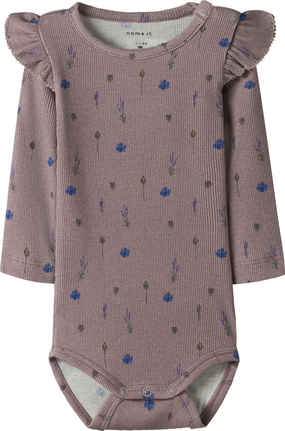 Body I/e - NbfOhio - Paddehatter m. Blomster - - 62 - Langermet Body