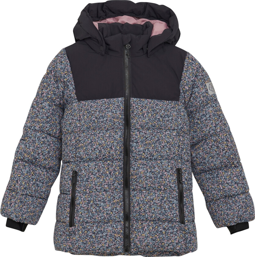 Polstret Jakke - Quilt - Fantom m. Blomster - - 4 år (104) - Dunjakke