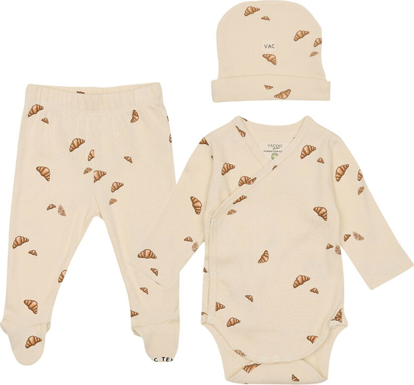 Gaveeske - Bukser m. fot/Lue/Body I/e - Rib - Croissant - - 56/62 - Langermet Body