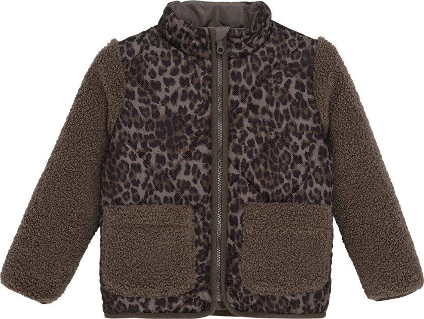 Jakke - Chocolate Chip m. Leopard Mønster - - 6 år (116) - Vinterjakke