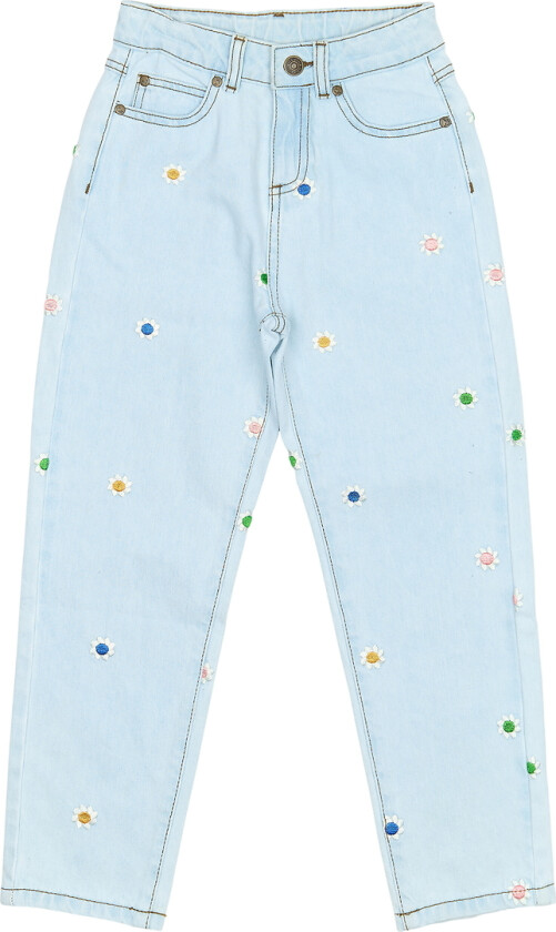 Jeans - Mom Fit - TnPorcha - Light Blue Denim m. Blomst - - 9-10 år (134-140) - Jeans