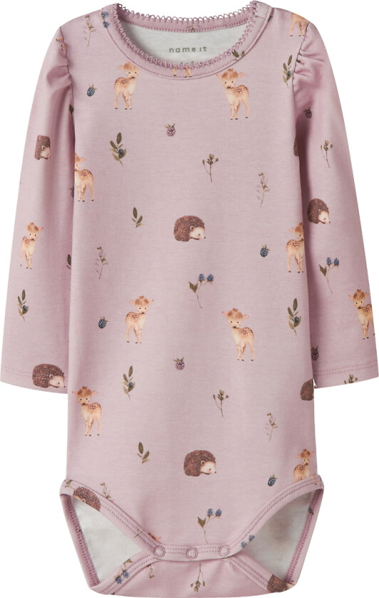 Body I/e - NbfOtia - Polert Lilac m. Dyr - - 62 - Langermet Body