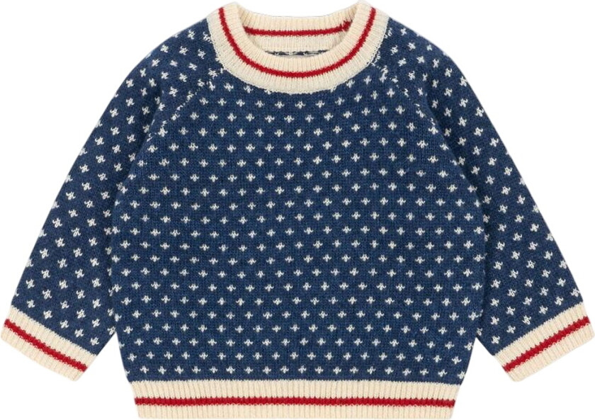 Genser - Ull - Strikk - Billi - Blå - - 5-6 år (110-116) - Genser